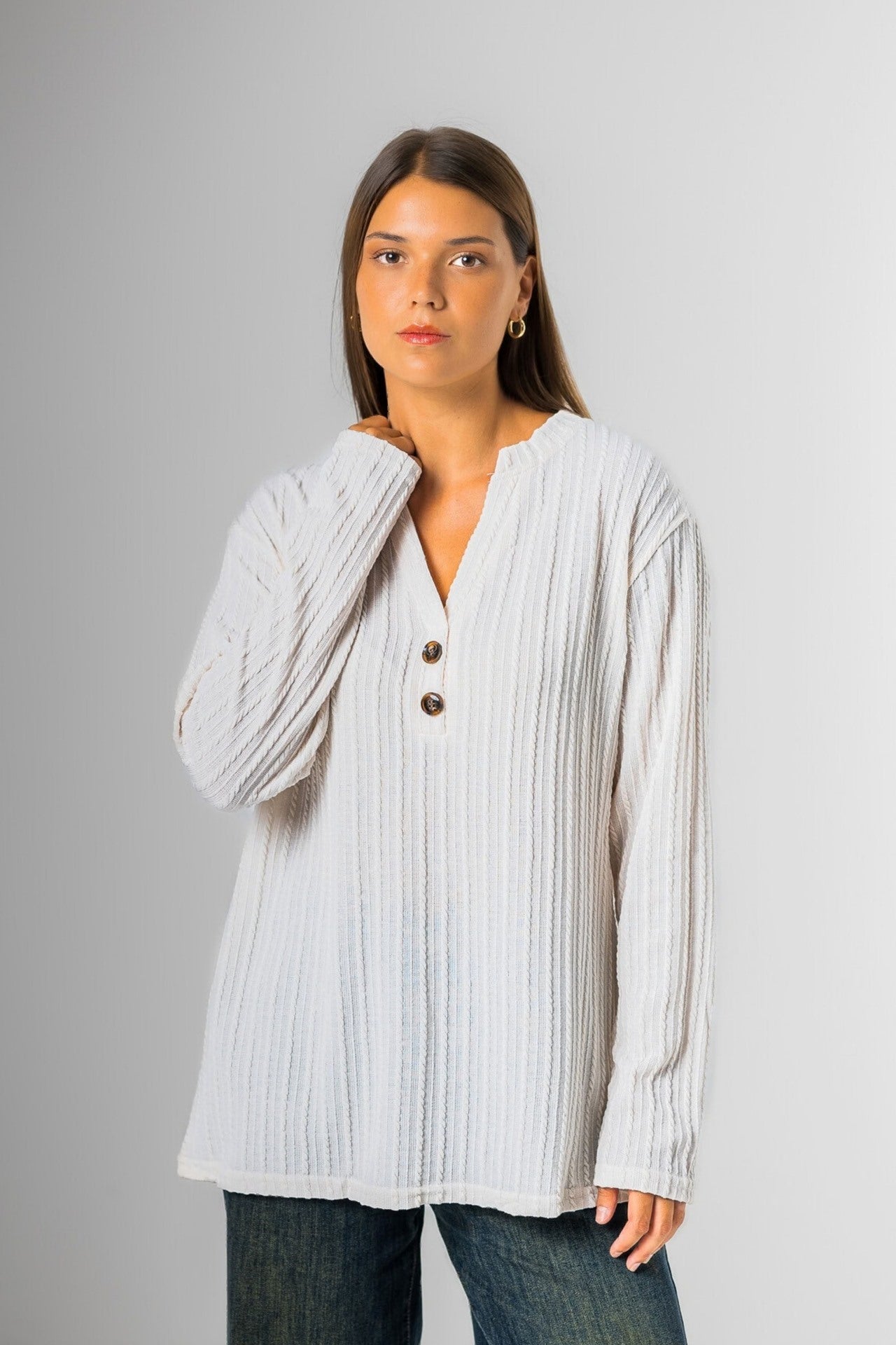Blusa c/Botones en Escote