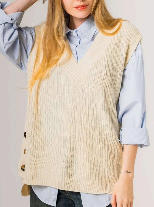 Chaleco tejido con botones